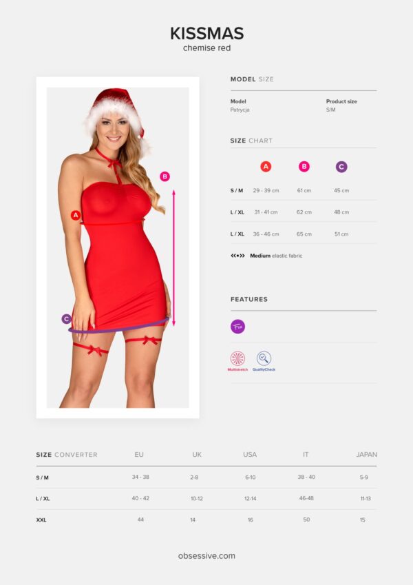 ⁦תחפושת סנטה Kissmas red⁩ – תמונה ⁦5⁩