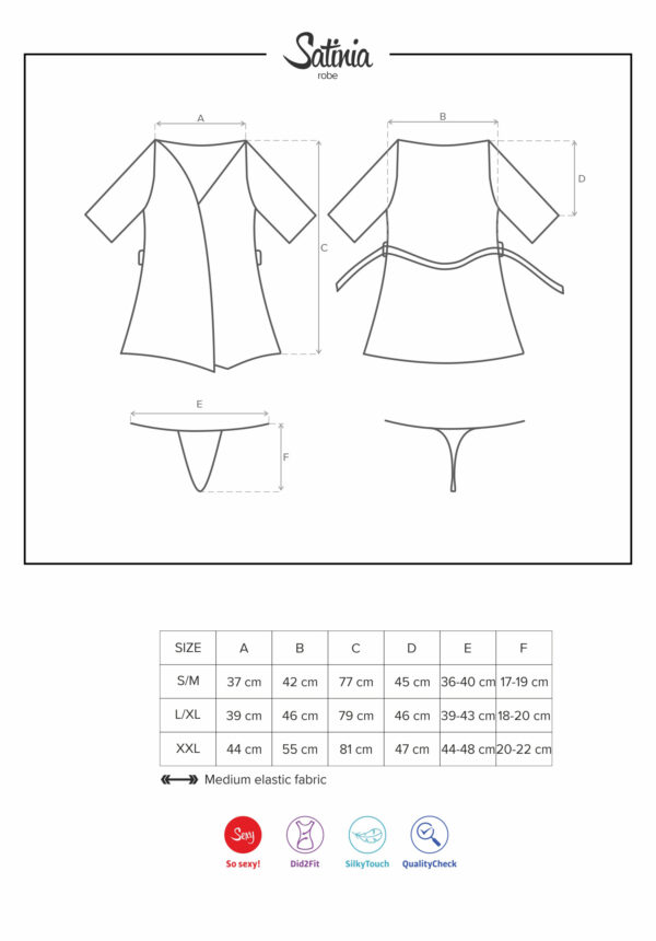 ⁦חלוק סאטן וחוטיני תואם Satinia⁩ – תמונה ⁦5⁩